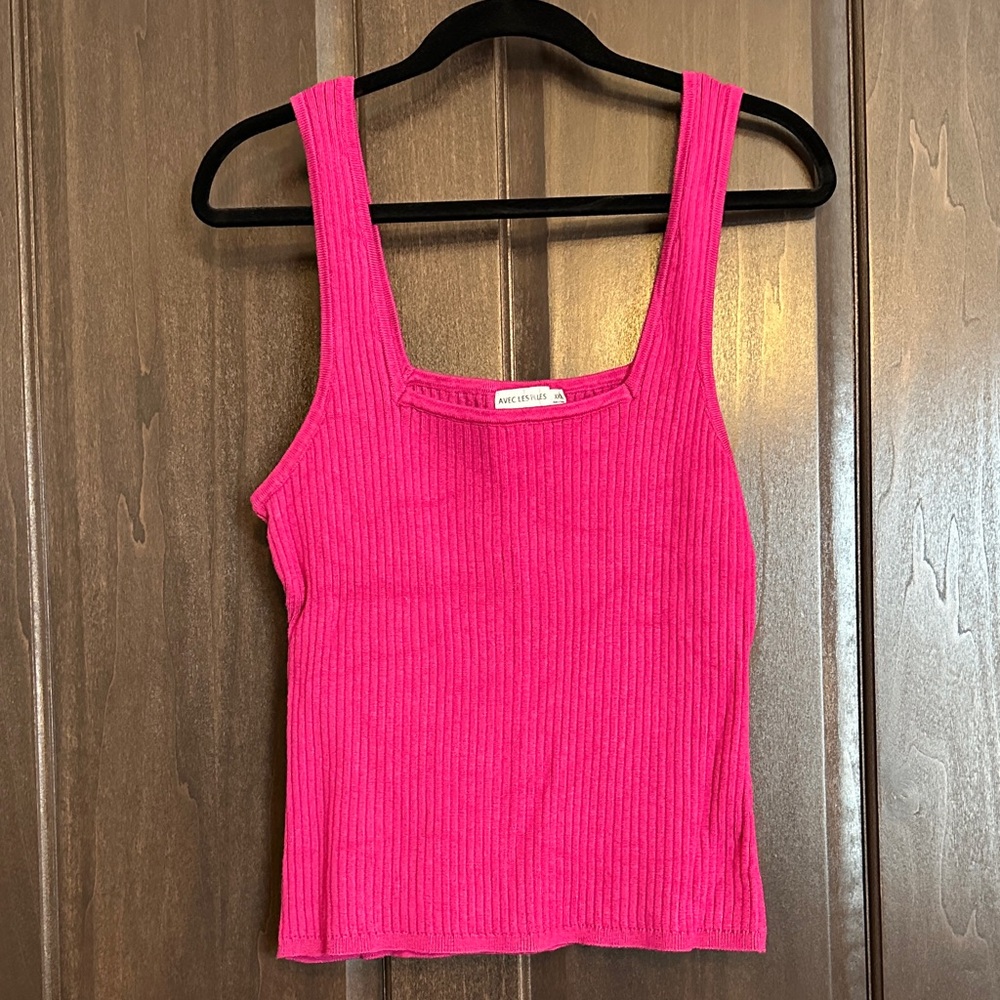 AVEC LES FILLES Ribbed Tank Top